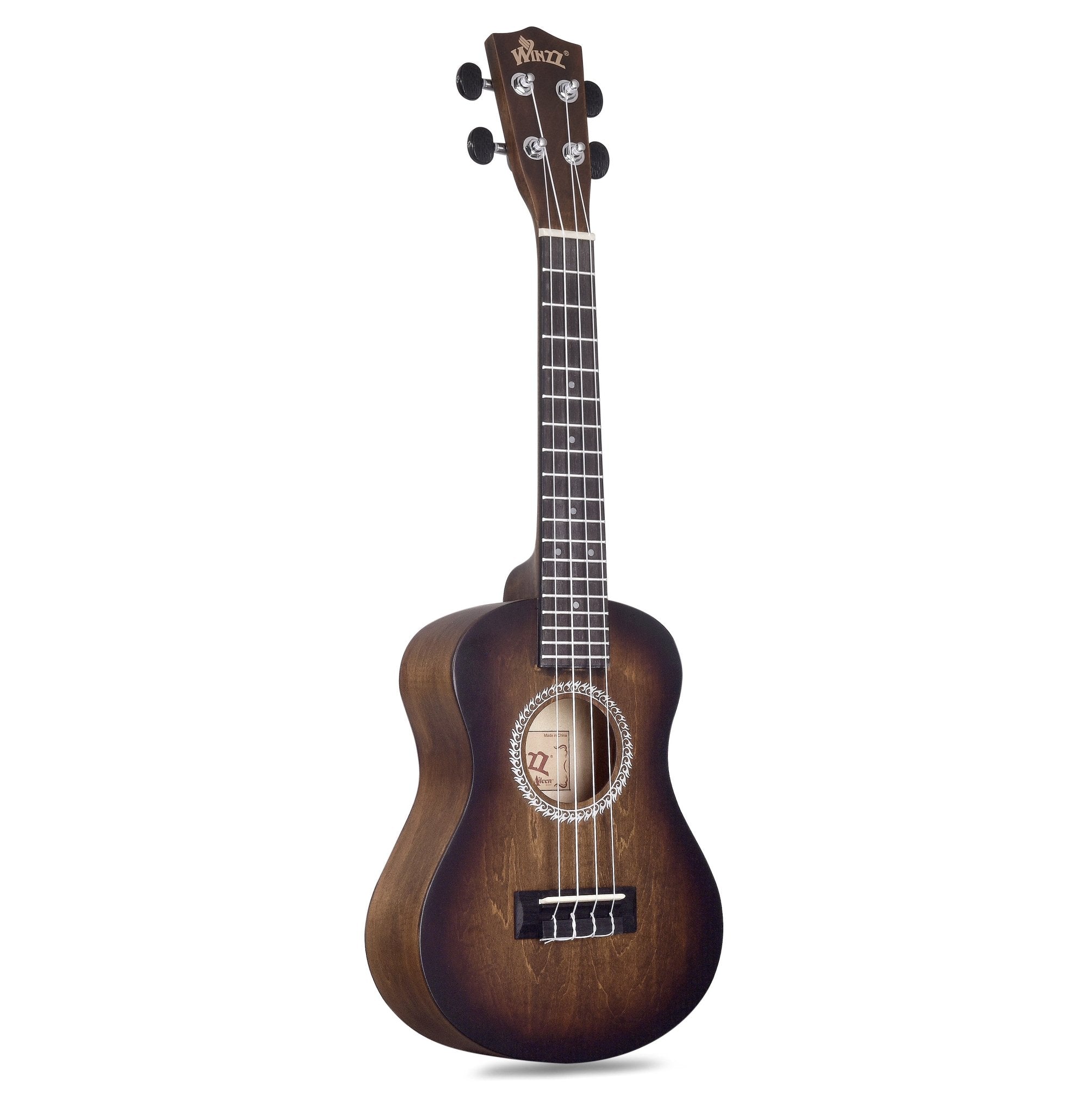 WINZZ HAND RUBBED Series-AU-H01A Vintage Hawaiian Beginner Ukulele,Brown - winzzguitars